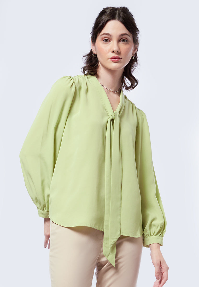 Tie Bow Long Sleeve Blouse