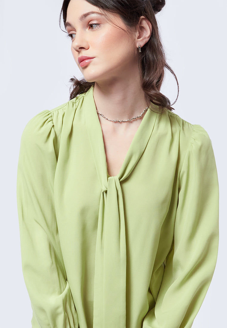 Tie Bow Long Sleeve Blouse