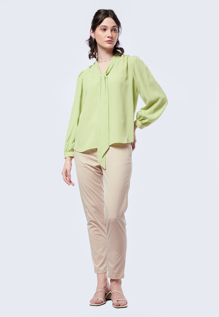 Tie Bow Long Sleeve Blouse