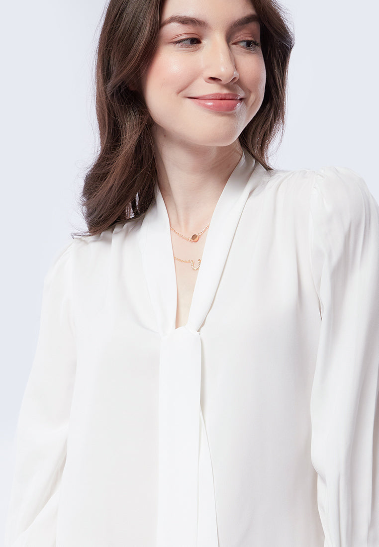 Tie Bow Long Sleeve Blouse