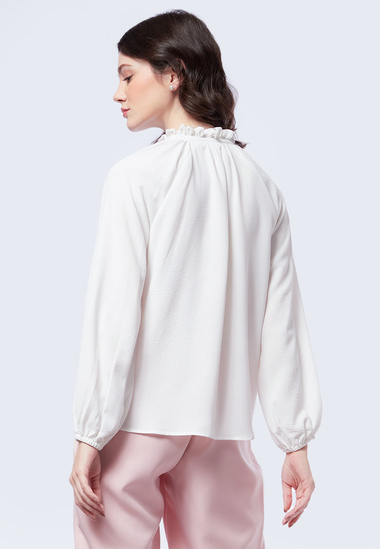 Balloon Sleeve Peasant Blouse