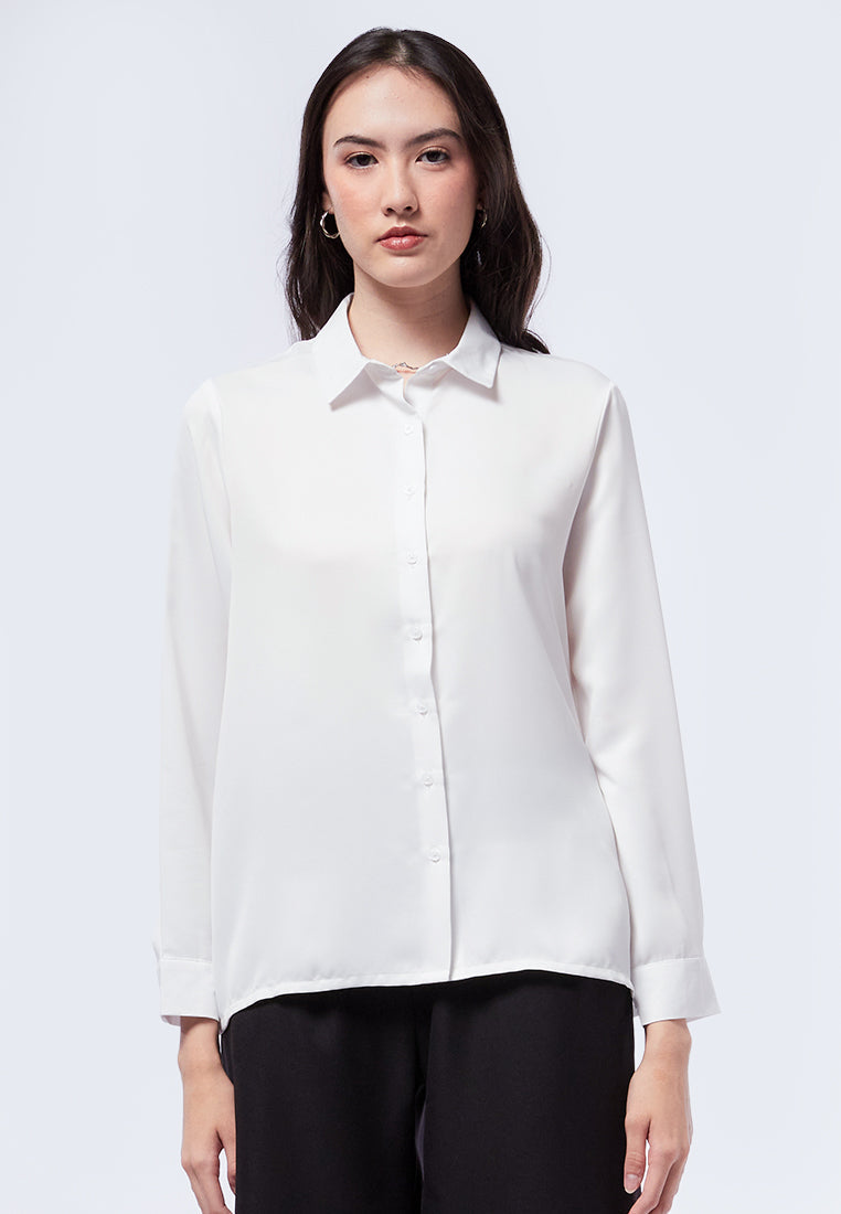 Long Sleeve Satin Blouse