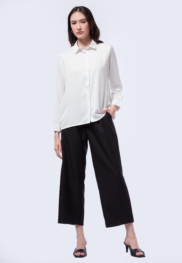 Long Sleeve Satin Blouse