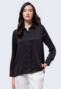 Long Sleeve Satin Blouse