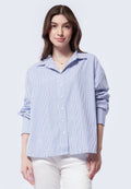 Oversized Long Sleeve Stripes Shirt