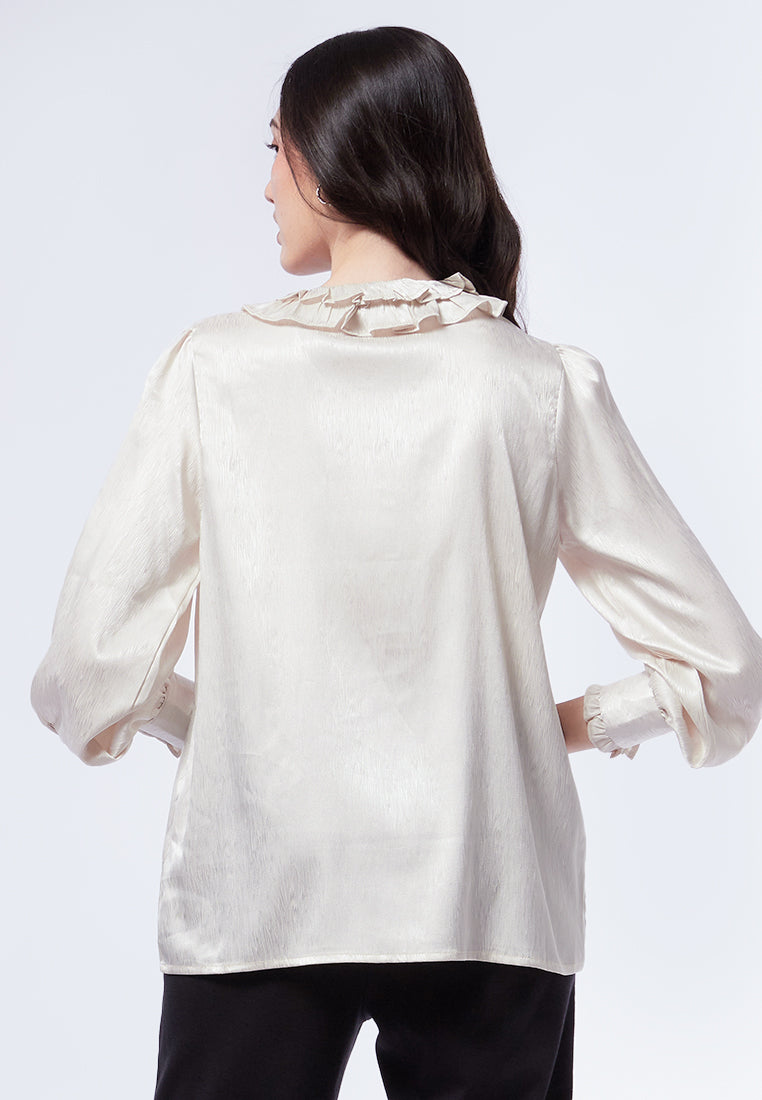 Tied Neck Long Sleeve Blouse