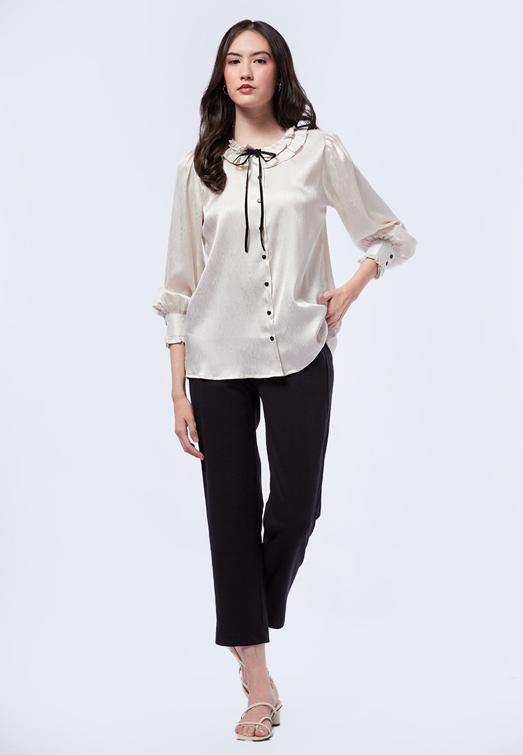 Tied Neck Long Sleeve Blouse
