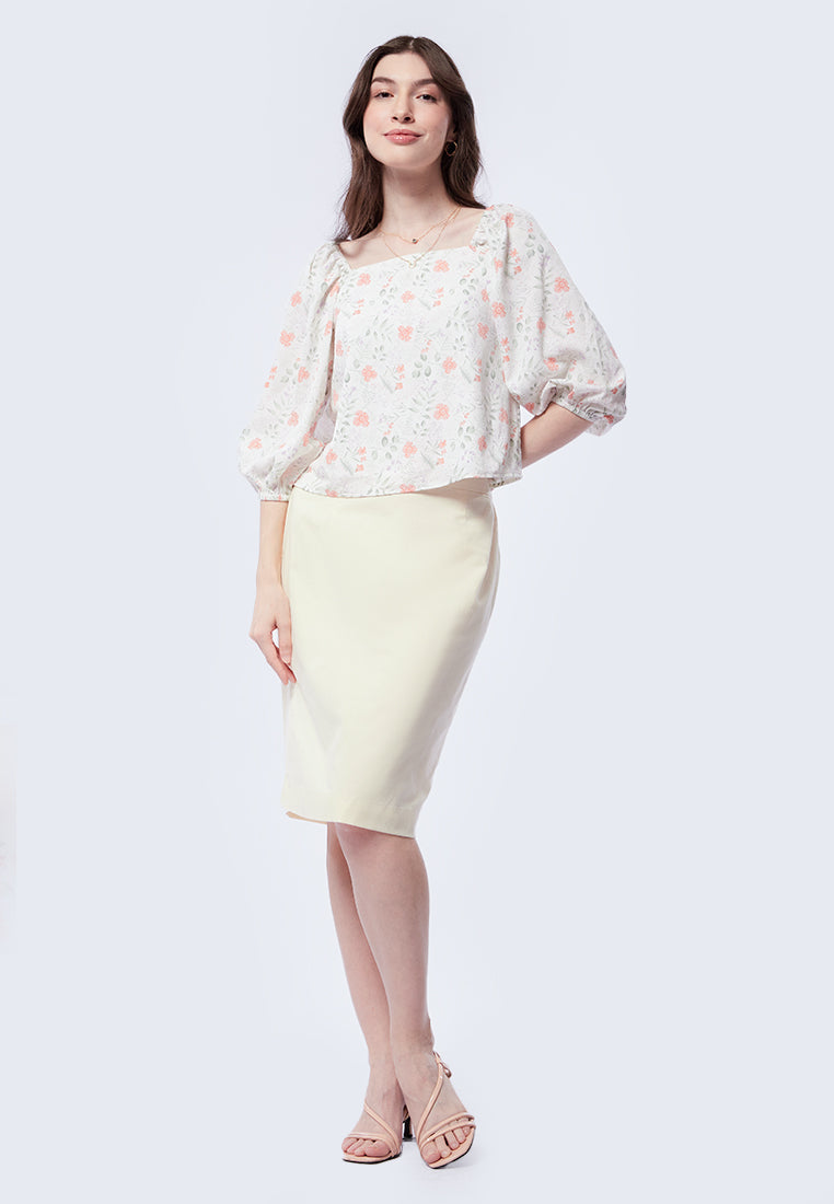 Printed Square Neck Blouse