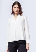 Mandarin Collar Long Sleeve Blouse