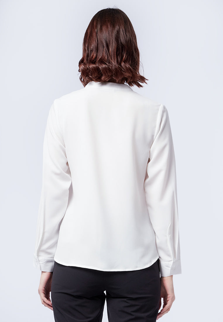 Mandarin Collar Long Sleeve Blouse