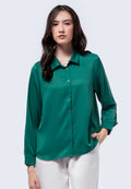 Basic Long Sleeve Satin Blouse
