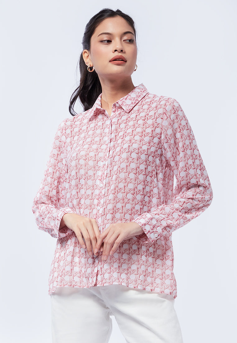 Printed Long Sleeve Blouse