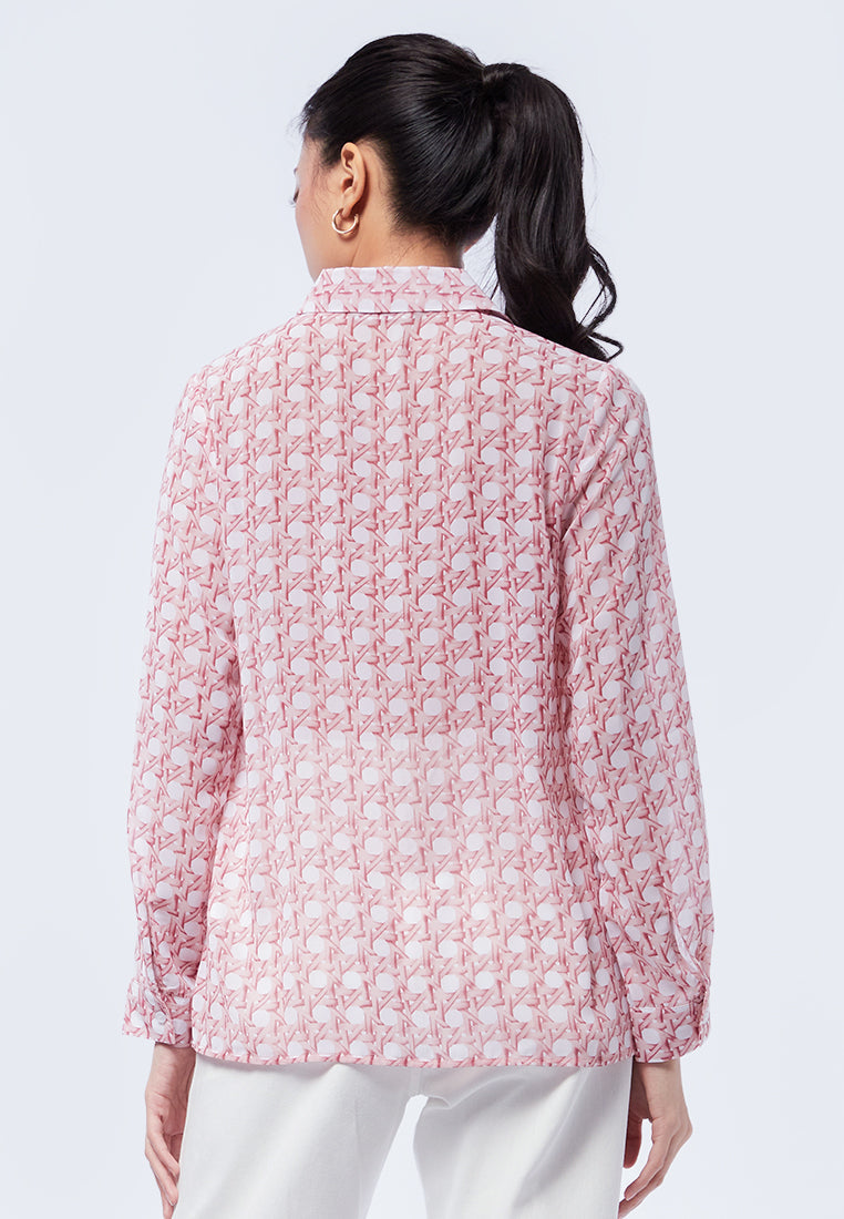 Printed Long Sleeve Blouse