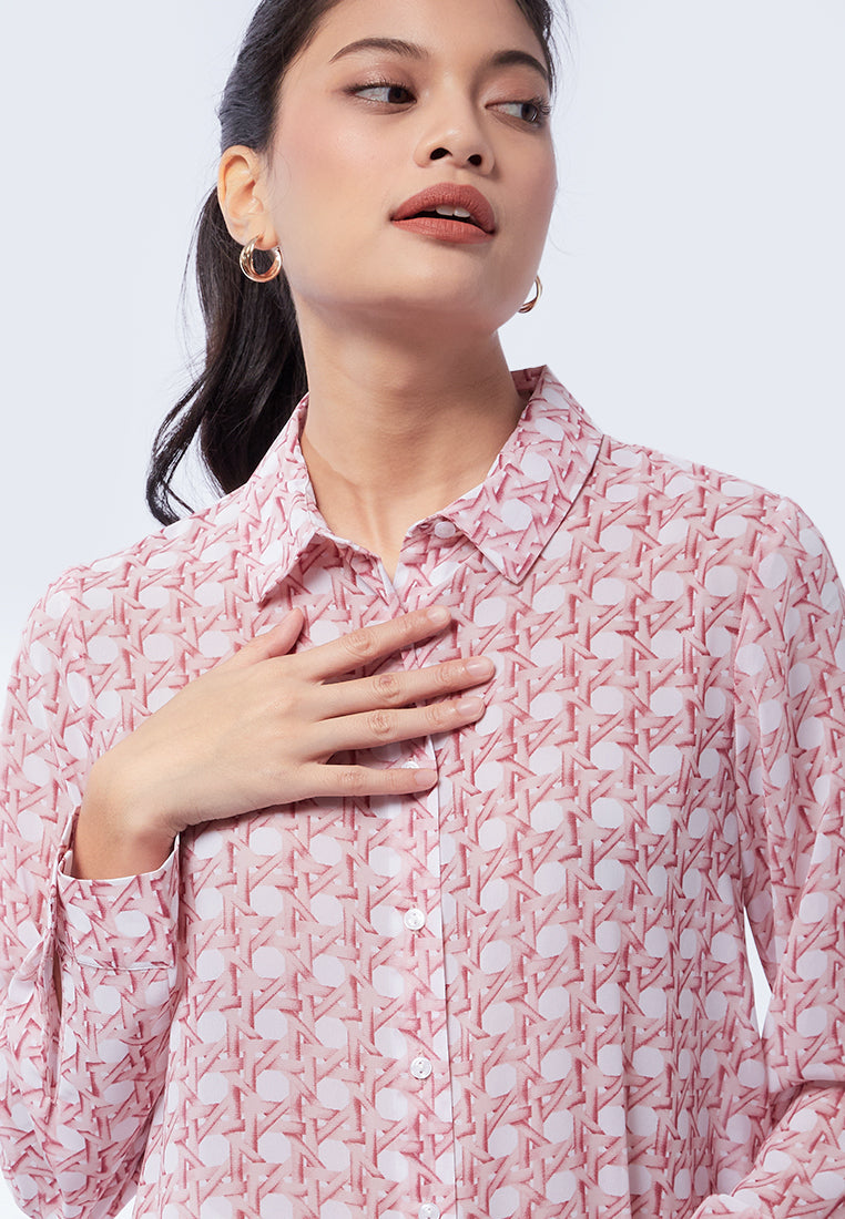 Printed Long Sleeve Blouse