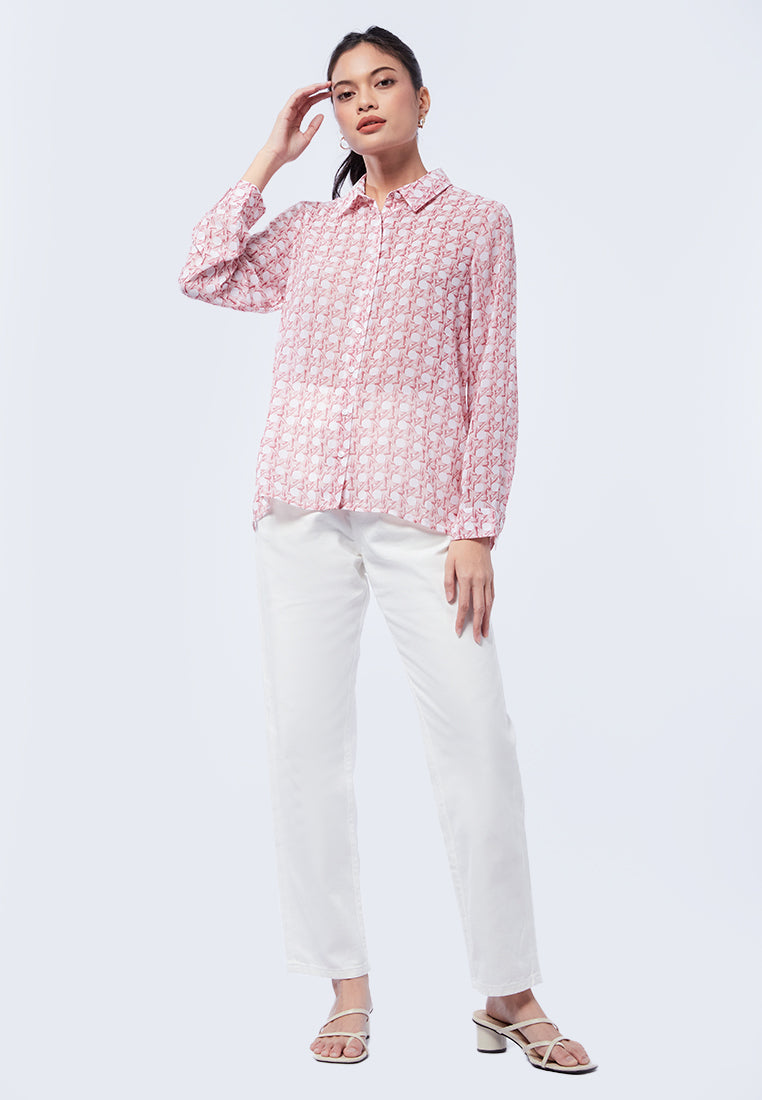 Printed Long Sleeve Blouse