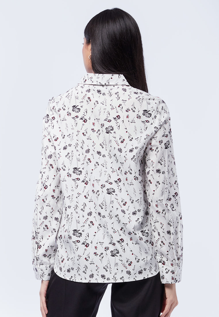 Printed Long Sleeve Blouse