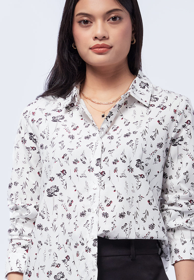 Printed Long Sleeve Blouse