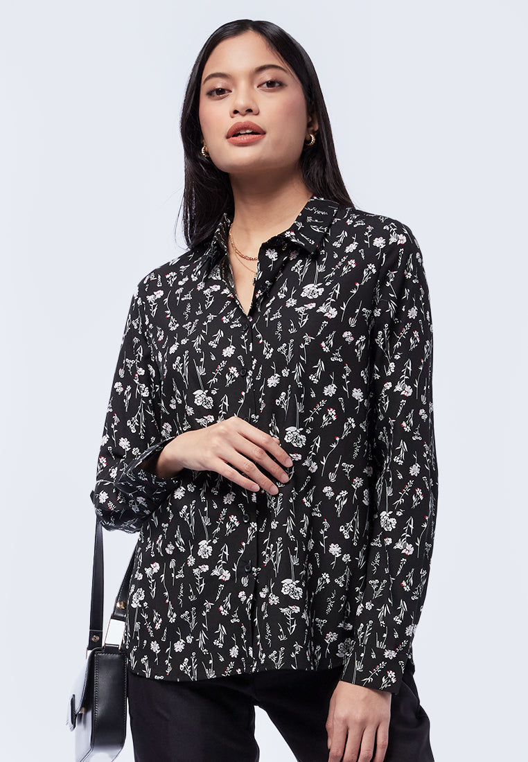 Printed Long Sleeve Blouse