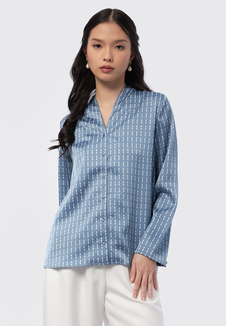 Printed Long Sleeve Blouse