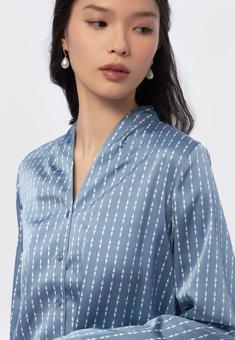 Printed Long Sleeve Blouse