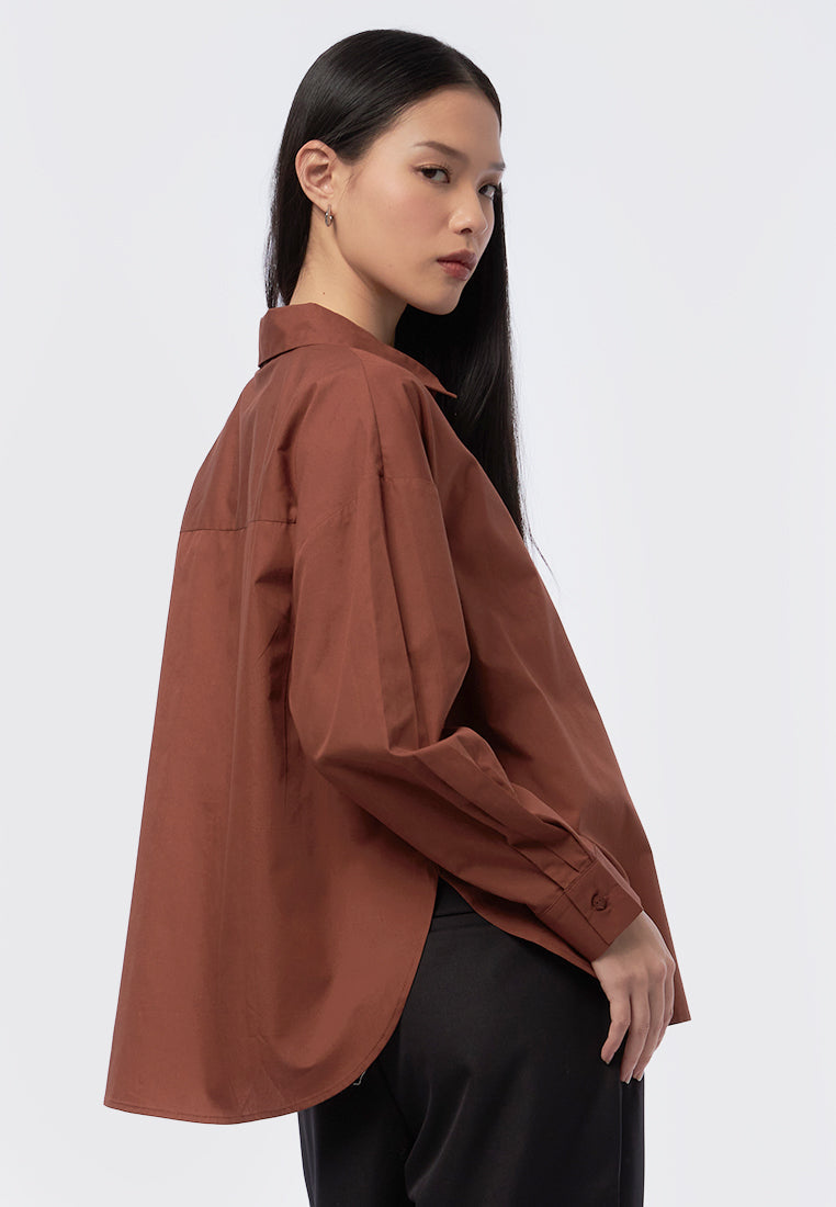 Oversized Rolled Up Sleeve Blouse