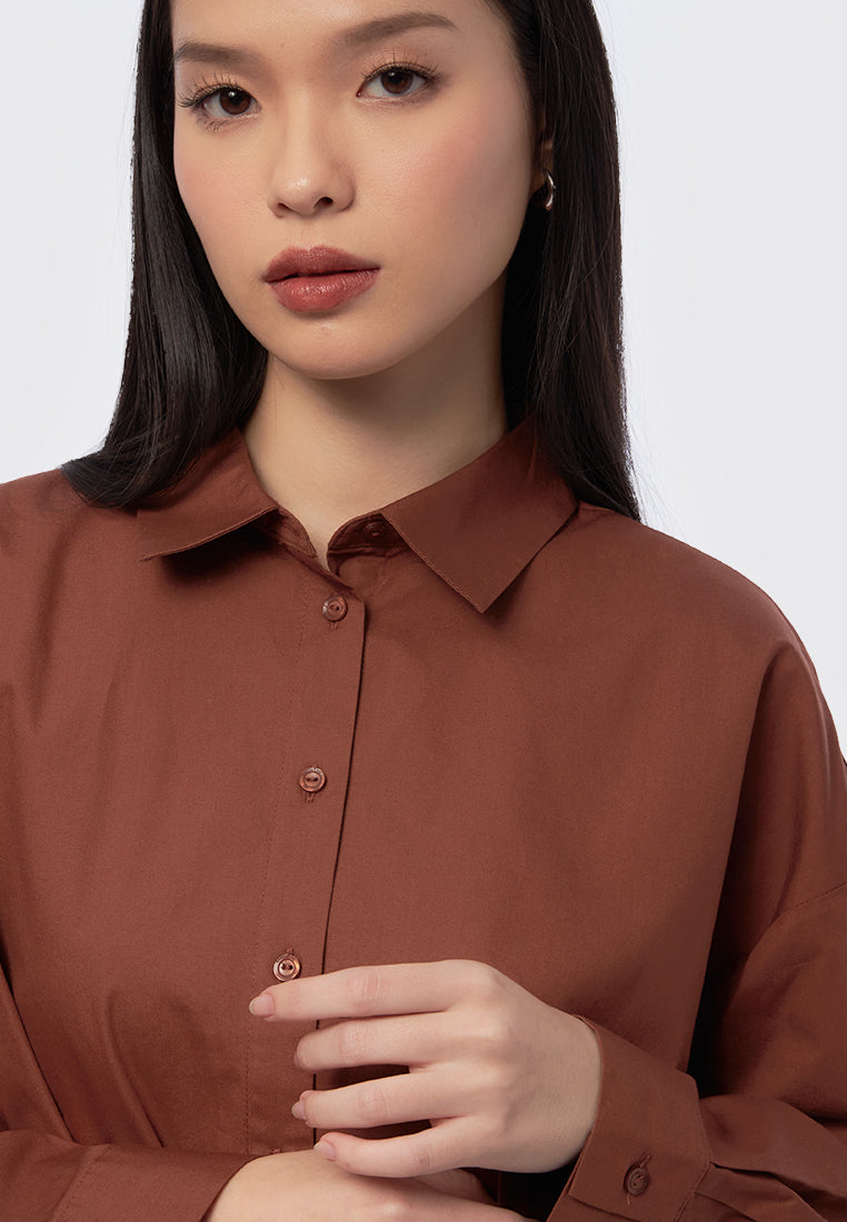 Oversized Rolled Up Sleeve Blouse