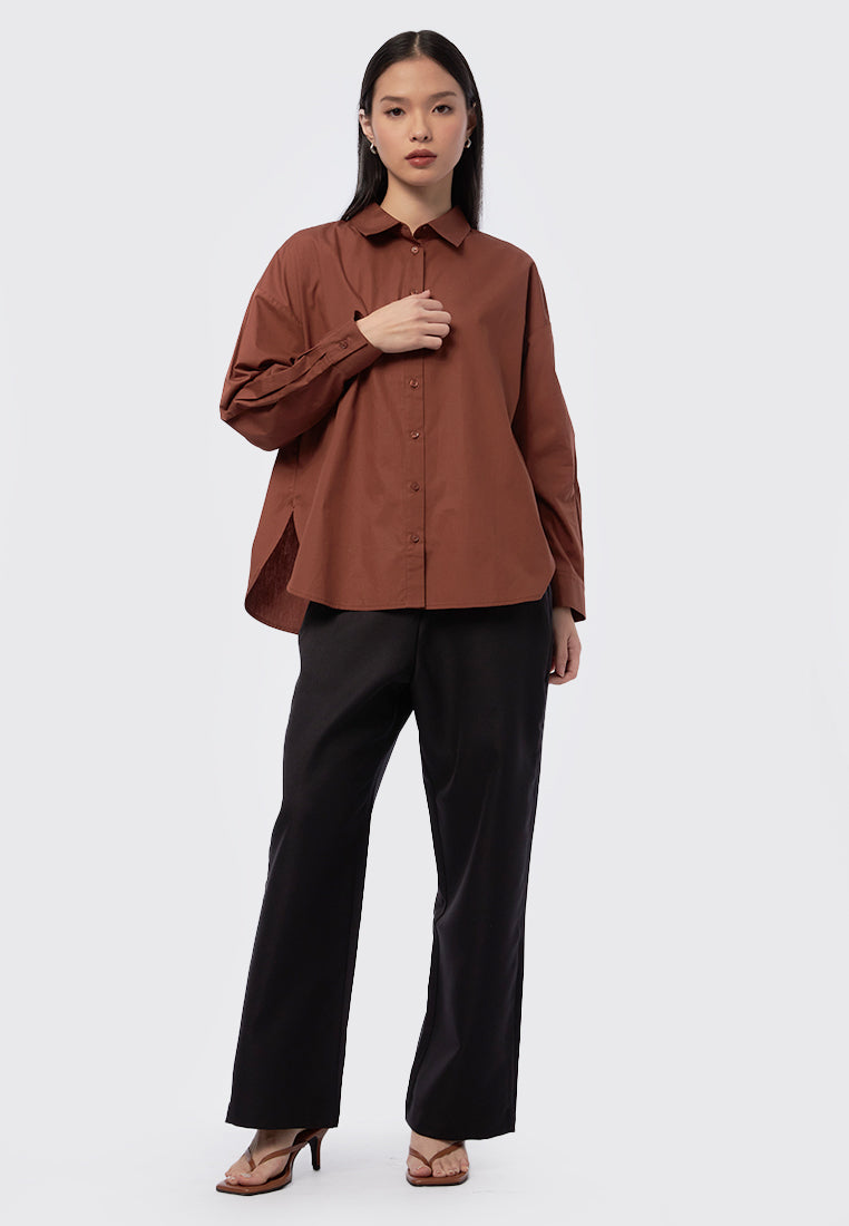 Oversized Rolled Up Sleeve Blouse