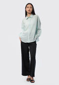 Long Sleeve Crinkle Shirt Mint
