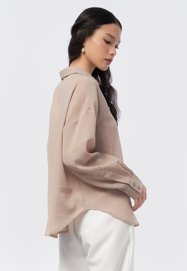 Long Sleeve Crinkle Shirt
