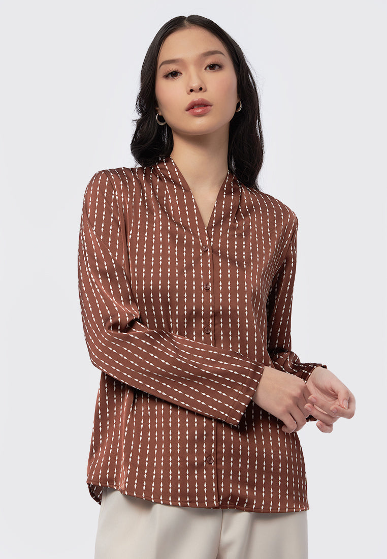 Printed Long Sleeve Blouse