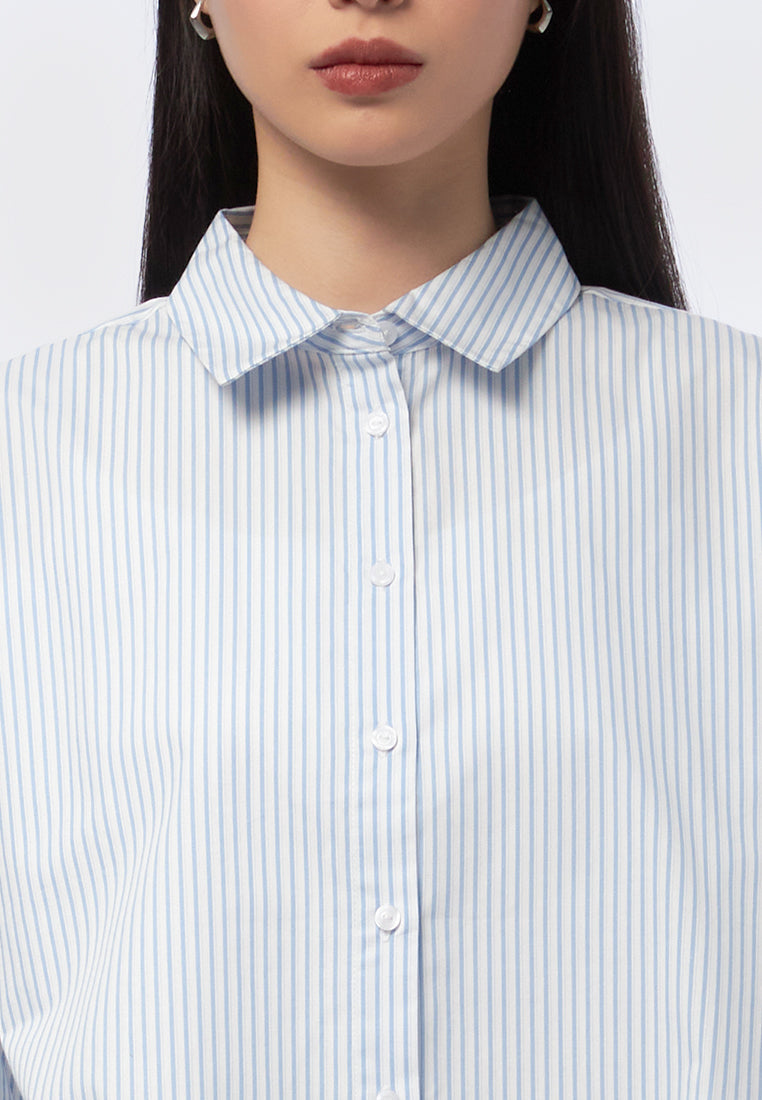 Oversized Stripes Long Sleeve Blouse