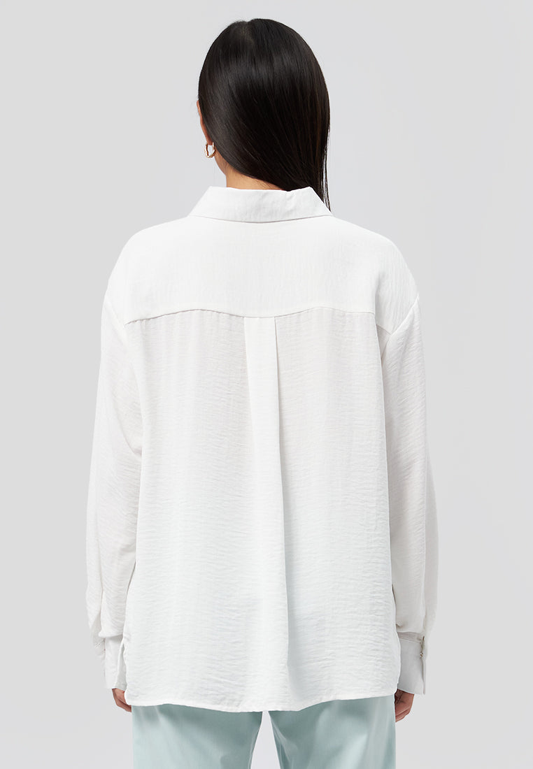 Off White Regular Fit Long Sleeve Shirt