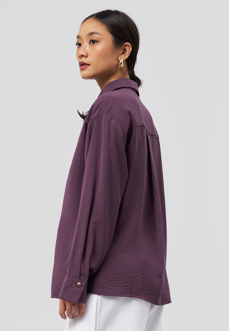 Plum Regular Fit Long Sleeve Shirt