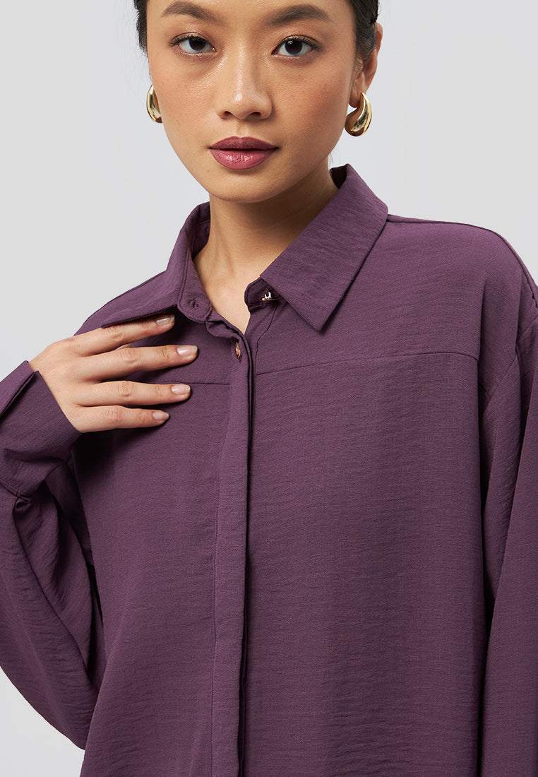 Plum Regular Fit Long Sleeve Shirt