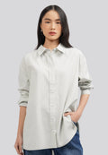 High Low Oversized Shirt Sage
