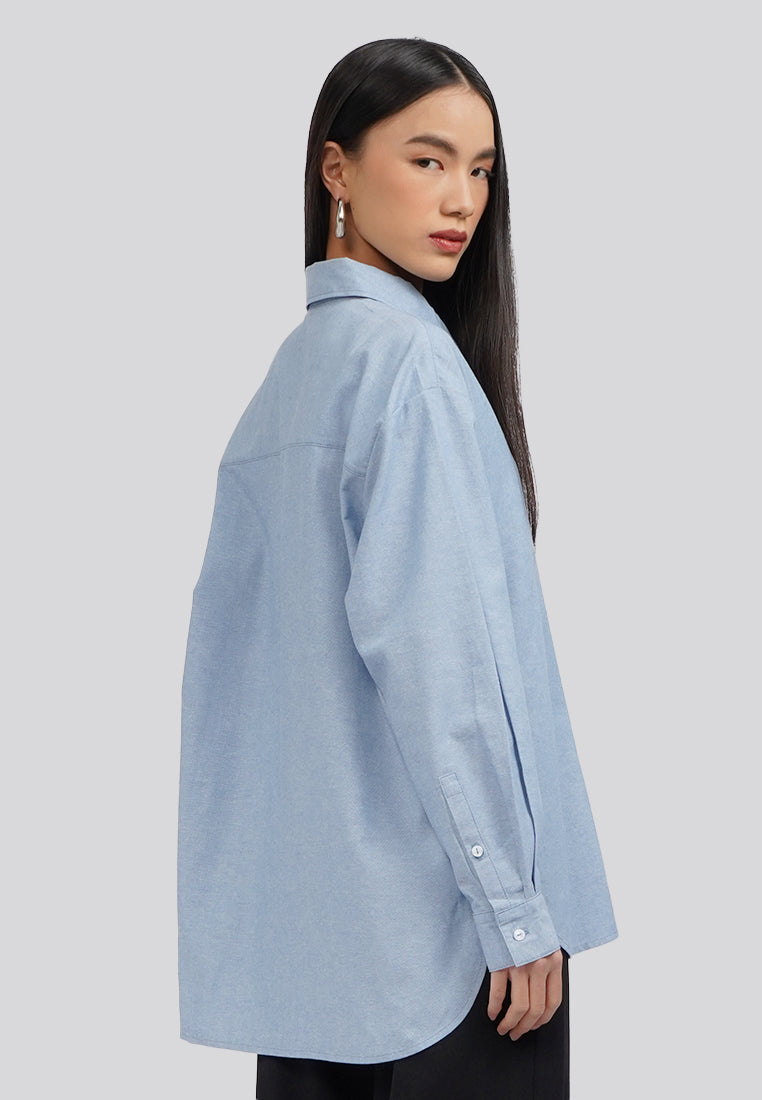 High Low Oversized Light Blue