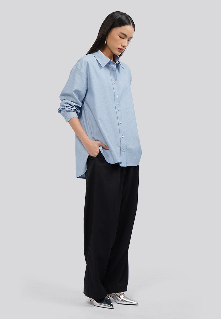 High Low Oversized Light Blue