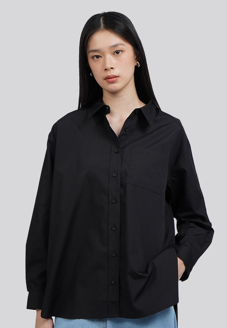 Easy Care Oversized Long Sleeve Shirt