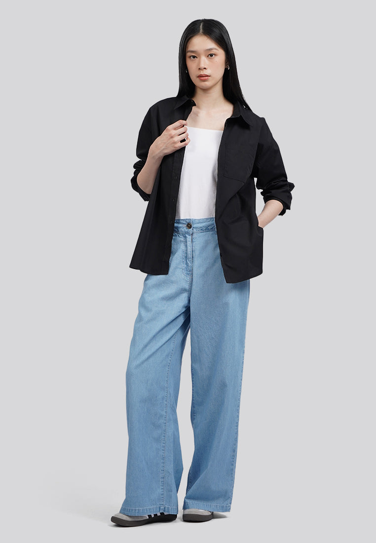 Easy Care Oversized Long Sleeve Shirt