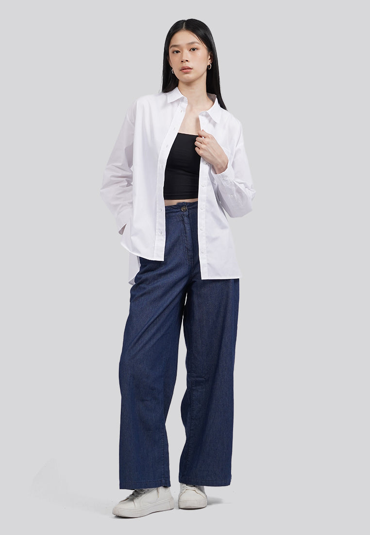 Easy Care Oversized Long Sleeve Shirt