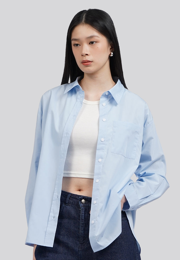 Easy Care Oversized Long Sleeve Shirt