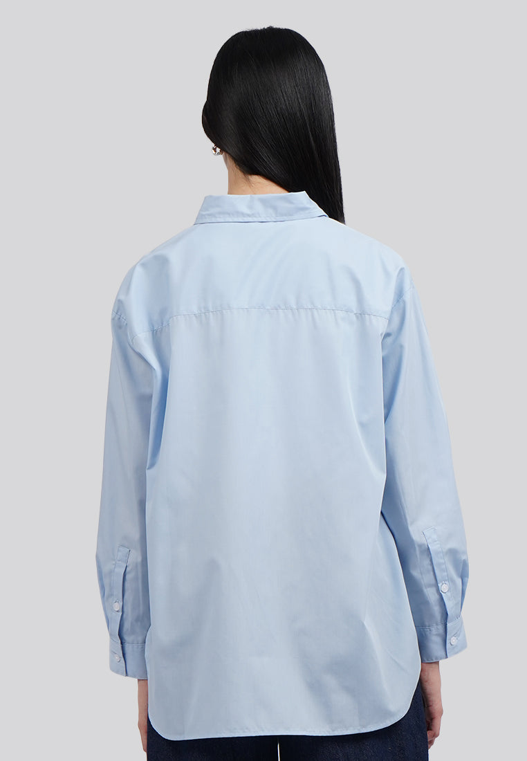 Easy Care Oversized Long Sleeve Shirt