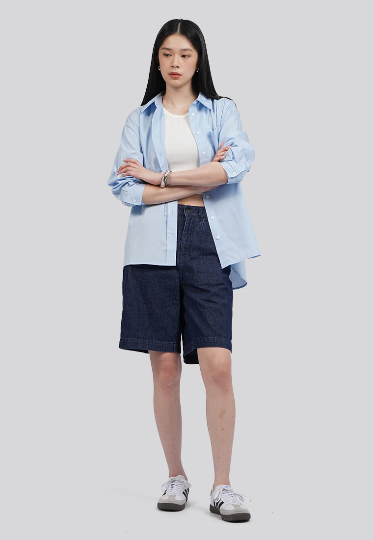 Easy Care Oversized Long Sleeve Shirt