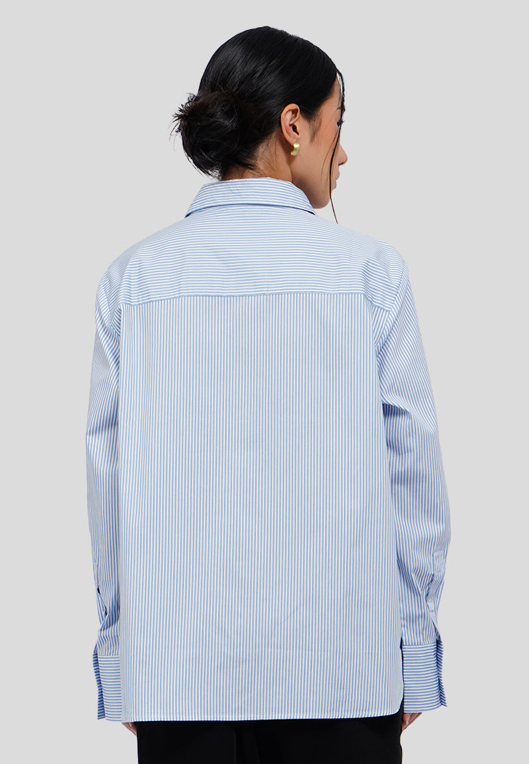 Stripe Loose Shirt with Lace