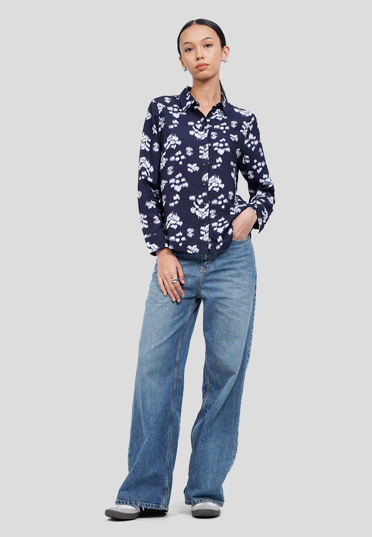 Printed Long Sleeve Blouse