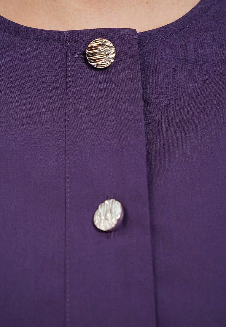 Button Tab Batwing Blouse