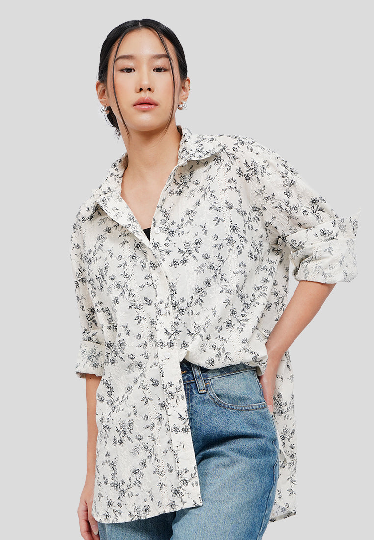 Oversized Printed Blouse