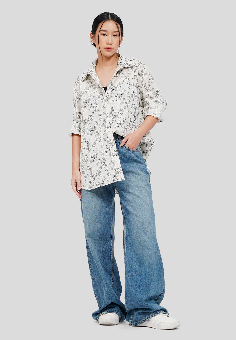 Oversized Printed Blouse