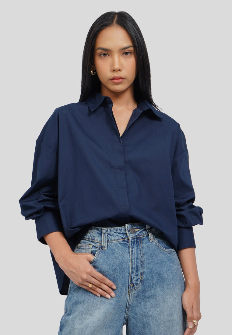 Pleated Long Sleeve Shirt