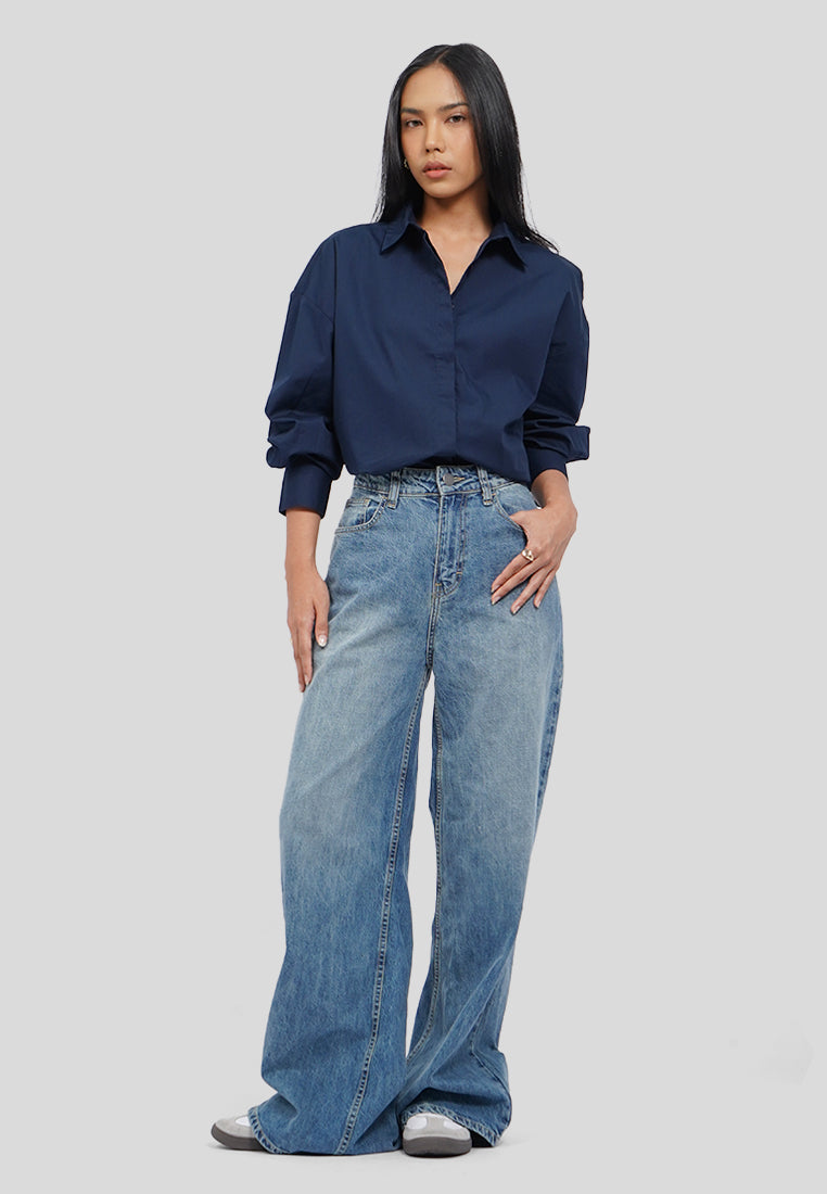 Pleated Long Sleeve Shirt